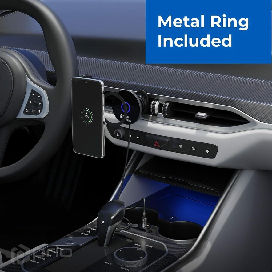 prio 15W Wireless Car Charger MAG (USB C) black