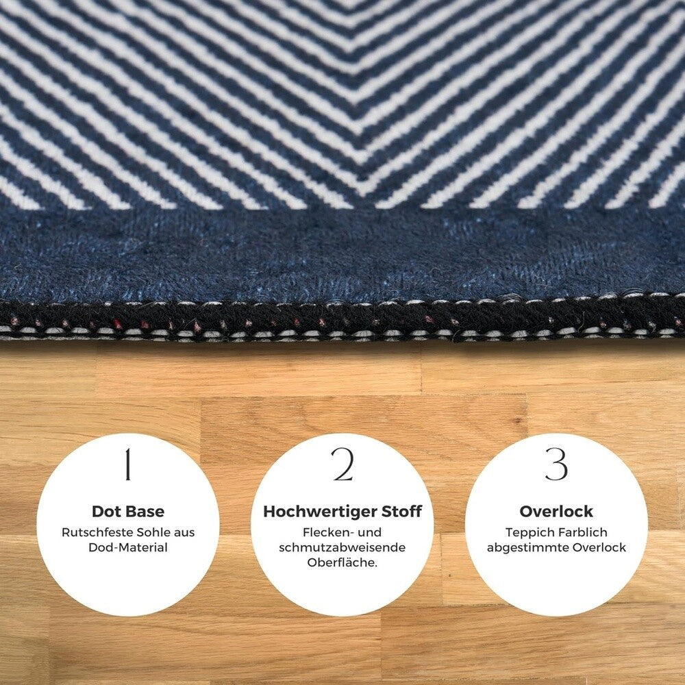 Miqna 2-tlg. rutschfestes Badteppich Set , waschbar (60x100 & 50x60 cm)