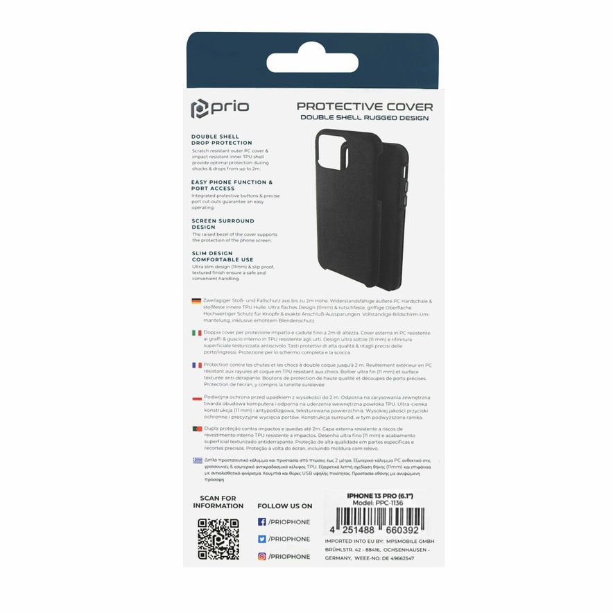 prio Schutzhülle für iPhone 13 Pro schwarz