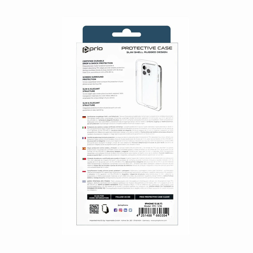 prio Schutzhülle für iPhone 13 transparent