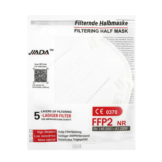 Original 25x FFP2 NR Einwegmaske Atemschutzmaske Halbfiltermaske Weiß JD-99