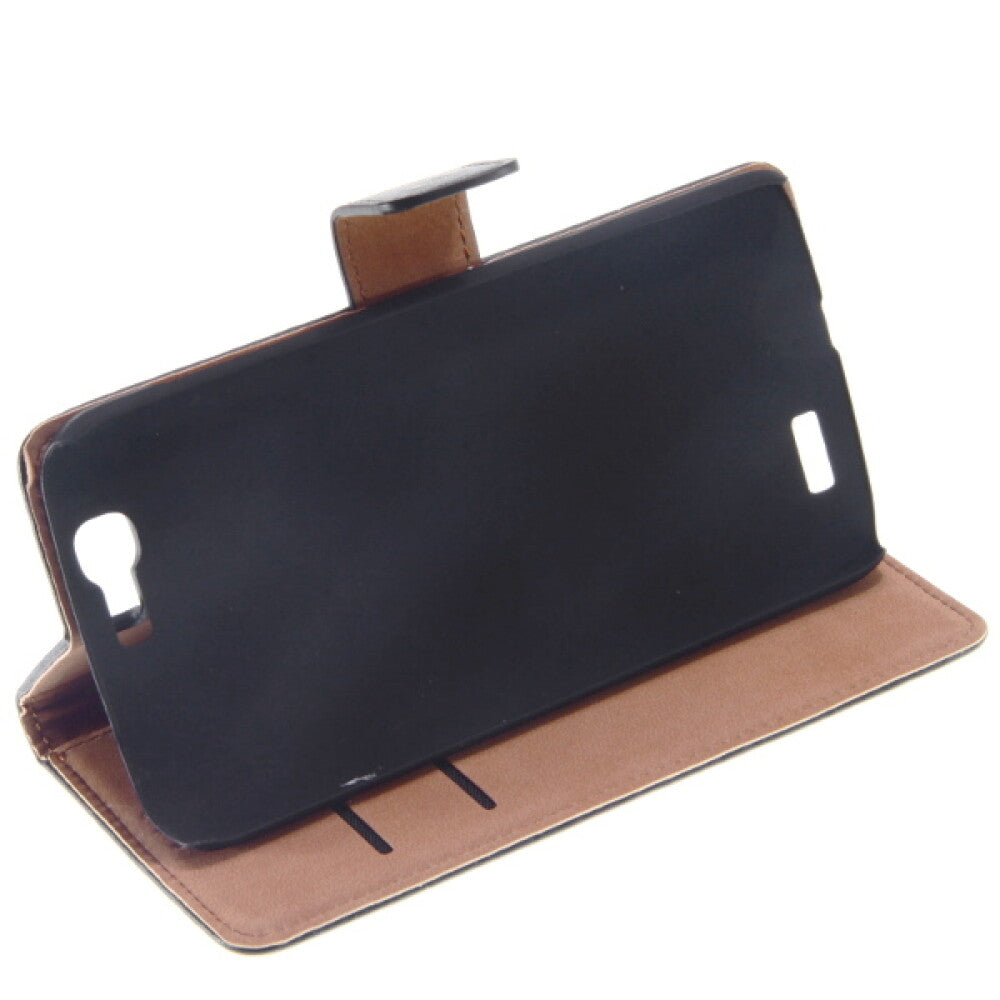 Leder Handyhülle für Huawei G7 Schwarz Schutz Case 4250710564347