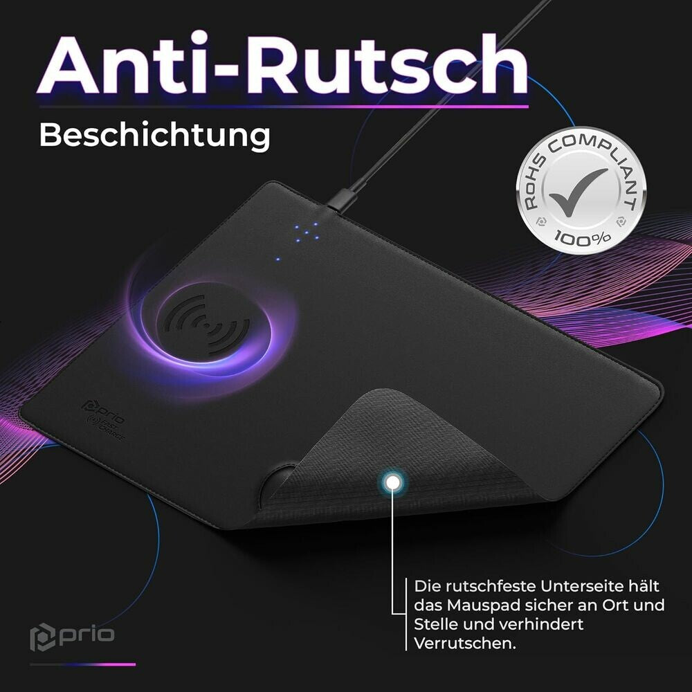 prio Schnelllade Mauspad 15 W (USB C) schwarz