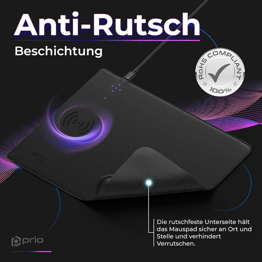 prio Schnelllade Mauspad 15 W (USB C) schwarz