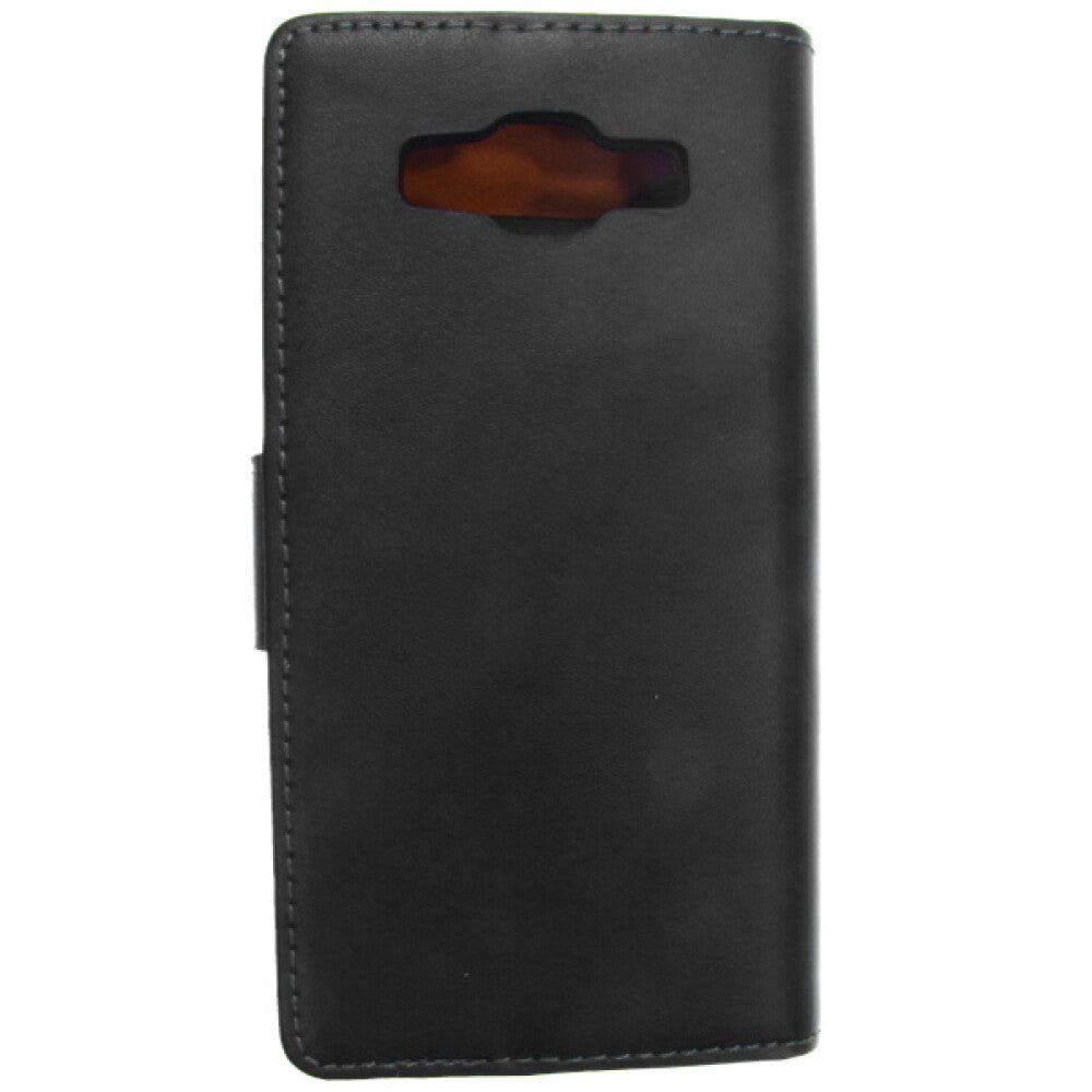 Leder Handyhülle für Samsung Galaxy A5 A500 Schwarz Schutz Case