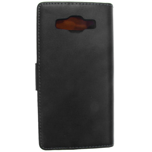 Leder Handyhülle für Samsung Galaxy A5 A500 Schwarz Schutz Case