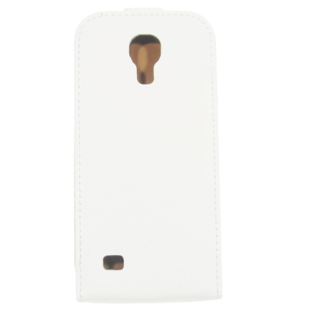 Slim Leder Flip Handyhülle für Samsung Galaxy S4 mini Weiß 4250710507856