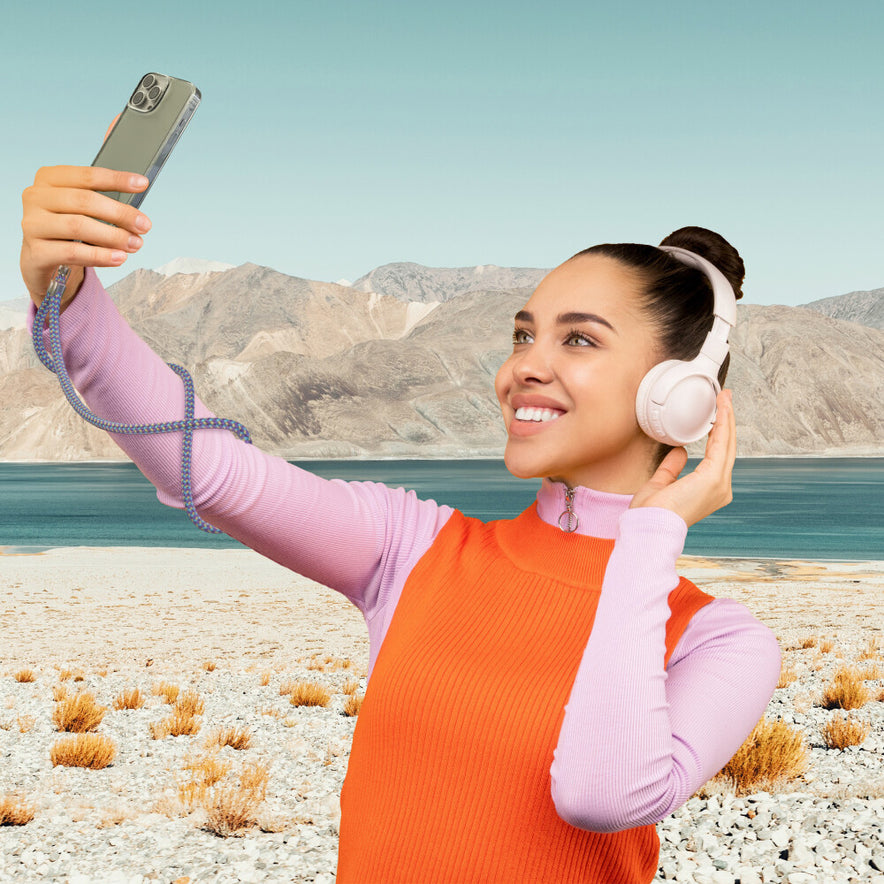 prio Universelles Handy-Umhängeband 0,7 m lila+blau+gelb