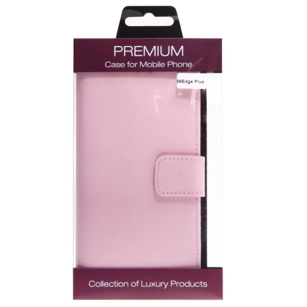 Book Case Handyhülle für Samsung Galaxy S6 Edge Plus Rosa Leder 4250710564835