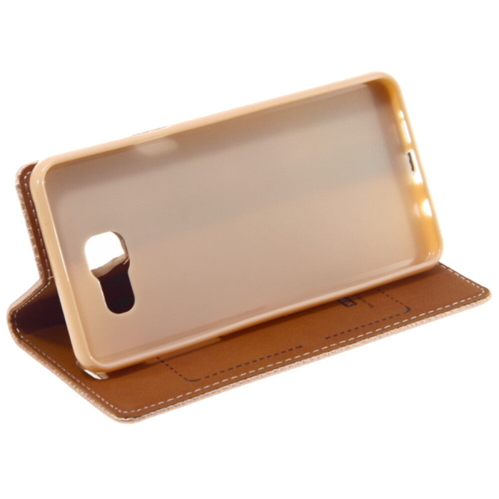 Book Case Handyhülle für Samsung Galaxy A5 2016 Gold