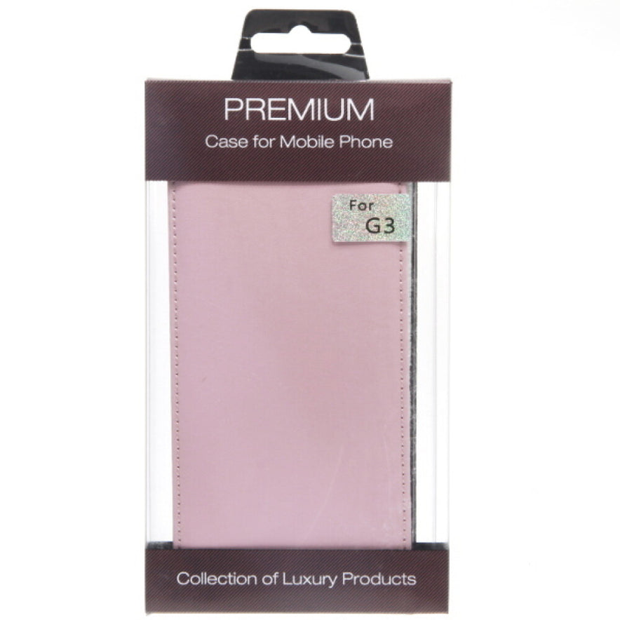 Leder Flip Handyhülle für LG G3 D855 Pink Schutz Case 4250710554034