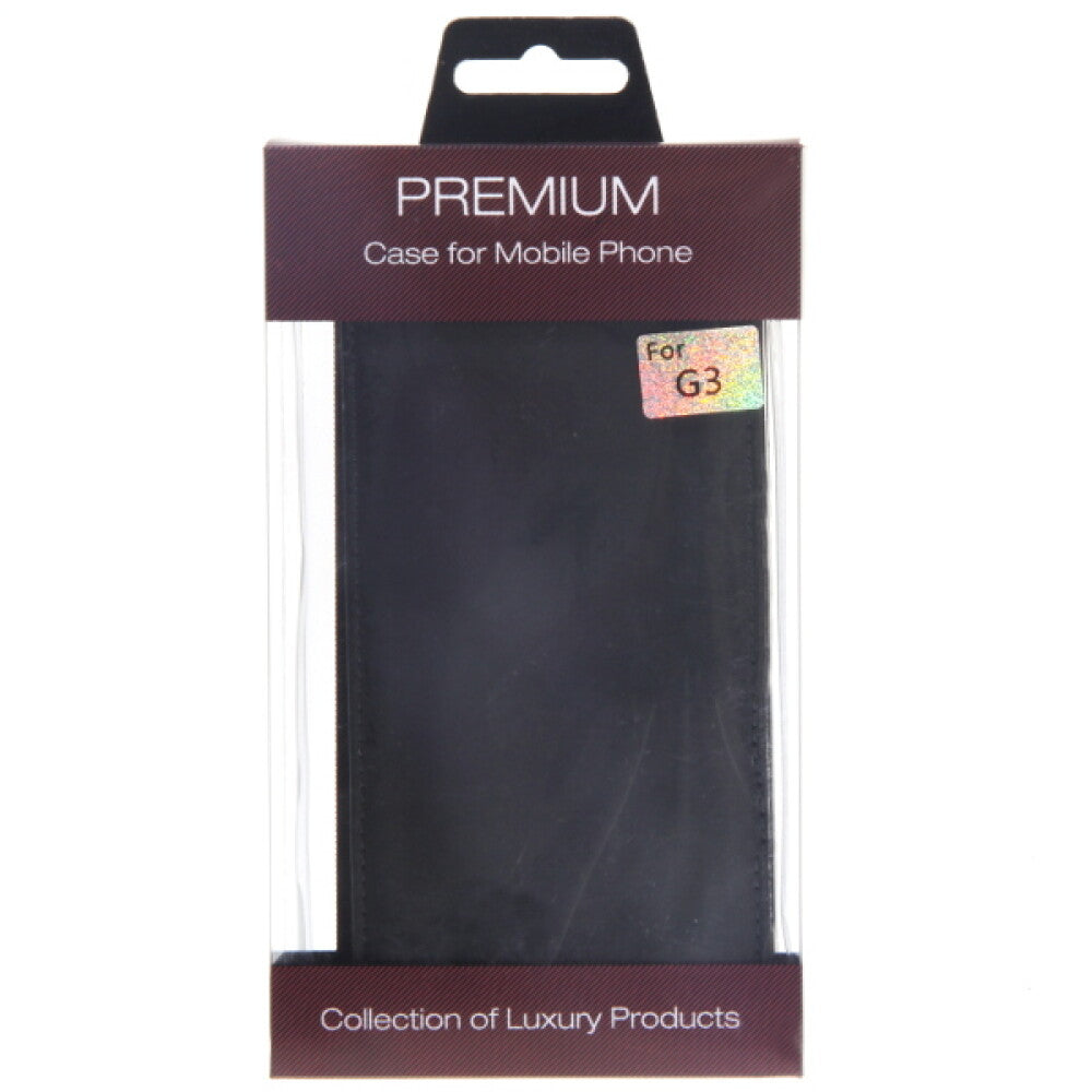 Slim Leder Flip Hülle für LG G3 D855 Schwarz Handy Tasche Case Schutz