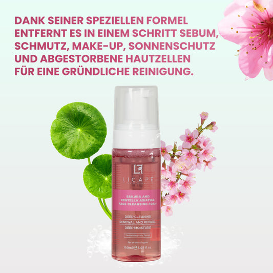 Schaumreiniger 150 ml – Mit Sakura & Centella Asiatica für strahlende Haut