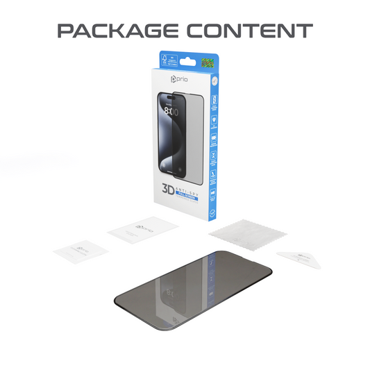 prio 3D Anti-Spy Panzerglas für iPhone 17 Pro (6,3 Zoll) schwarz Hauptbild