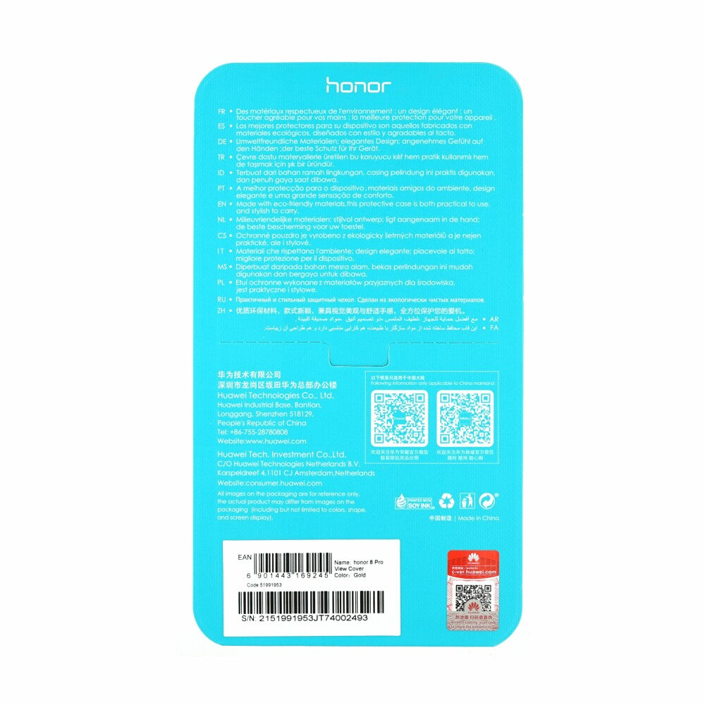 Original Clear View Handyhülle für Huawei Honor 8 Pro Gold 51991953