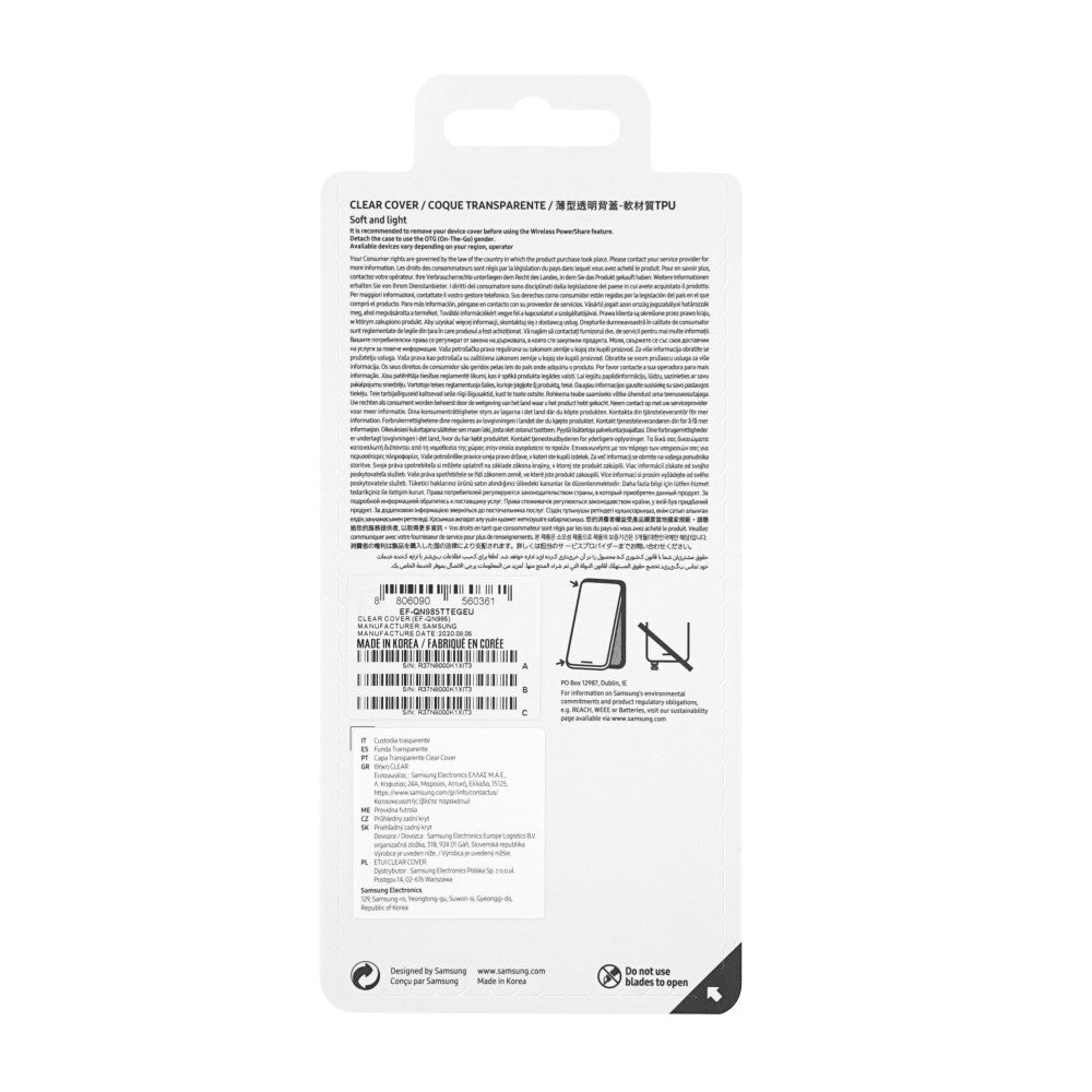 Original Clear Handyhülle für Samsung Galaxy Note20 Weiß EF-GN980CWEGEU