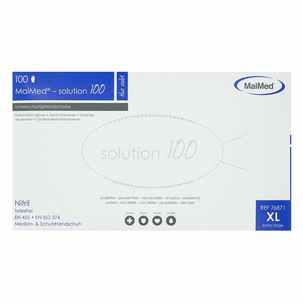 Maimed Solution Nitrile Gloves, 100 pieces, size XL, blue