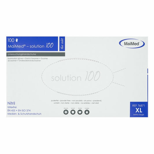 Maimed Solution Nitrile Gloves, 100 pieces, size XL, blue
