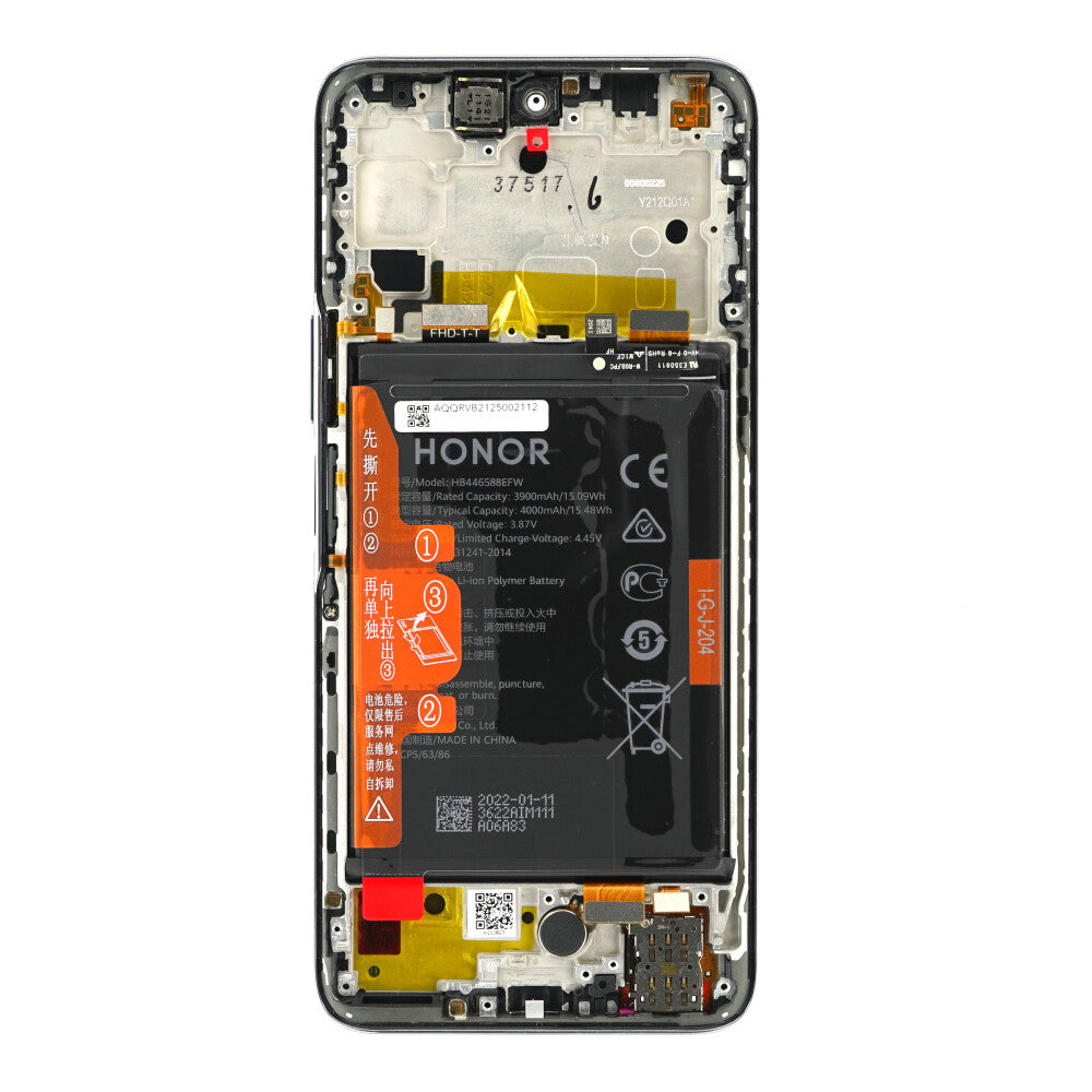 Original Display für Honor X20 SE silber LCD + Akku 02354GPH
