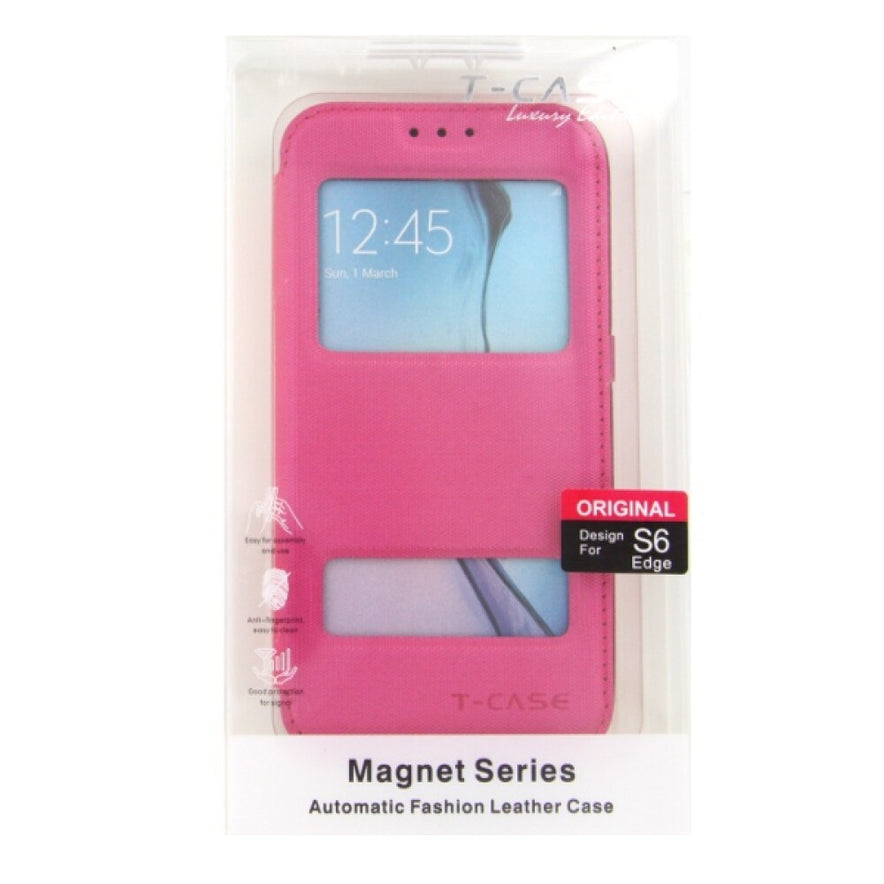 Lux Magnet Flip Handyhülle für Samsung S6 Edge pink