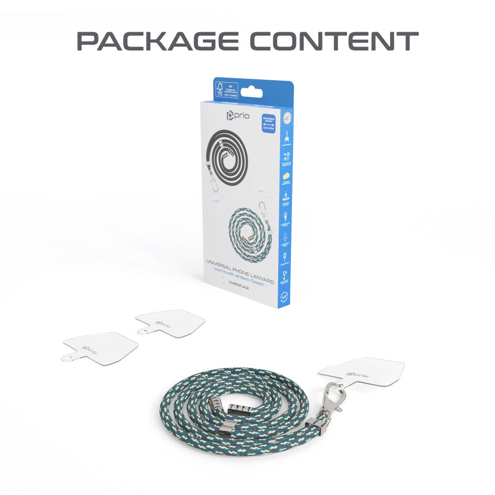 prio Universelles Handy-Umhängeband 0.7m Tarnfarbe