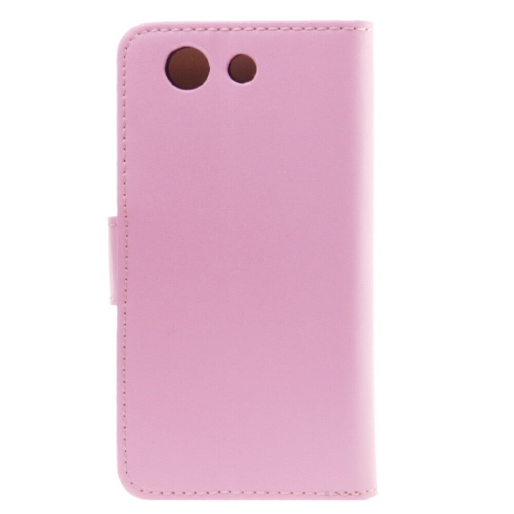 Leder Handyhülle für Sony Xperia Z3 Compact Rosa Schutz Tasche