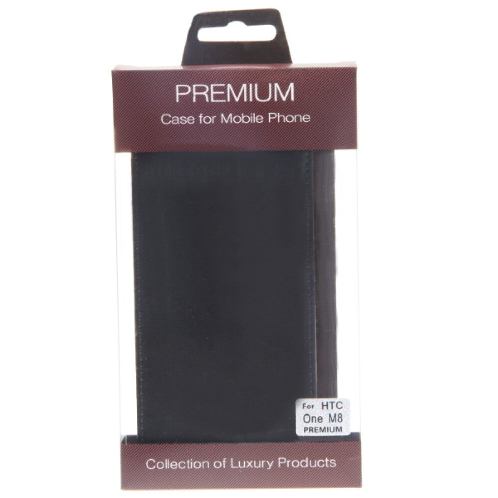 Leder Flip Handyhülle für HTC One M8 Schwarz 4250710552856