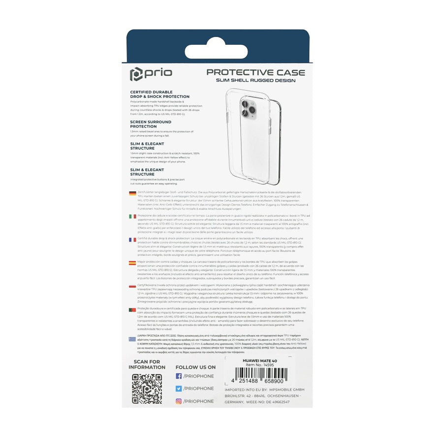 prio protective case for Huawei Mate 40 clear