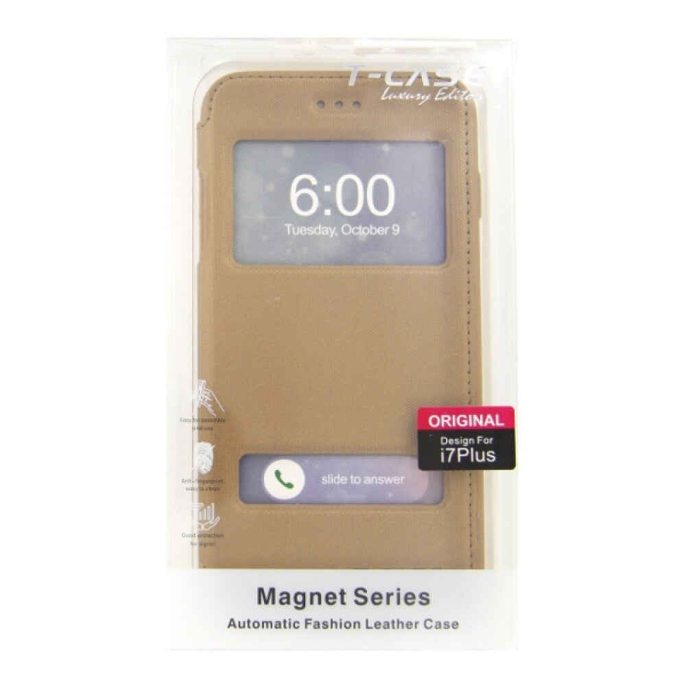 Original Magnet Flip Handyhülle für iPhone 7/8 Plus Schwarz Handytasche Schutz