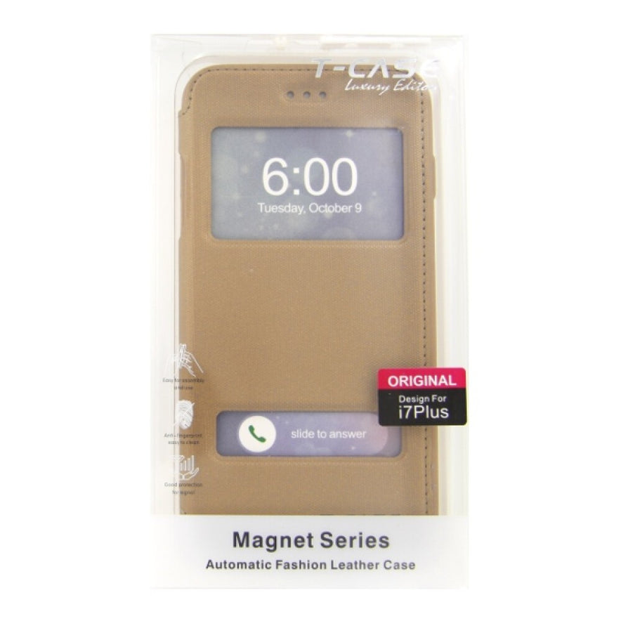 Original Magnet Flip Handyhülle für iPhone 7/8 Plus Schwarz Handytasche Schutz