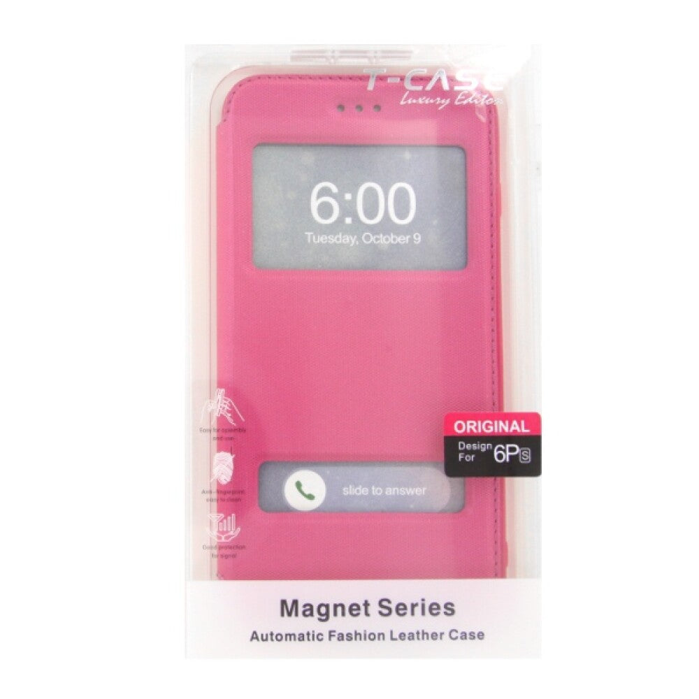 Original Magnet Flip Handyhülle für iPhone 6 6s Plus Pink Schutz Case
