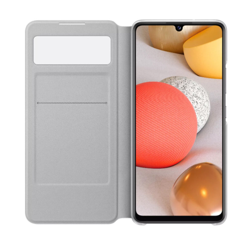 Original S View Handyhülle für Samsung Galaxy A42 5G weiß EF-EA426PWEGEE