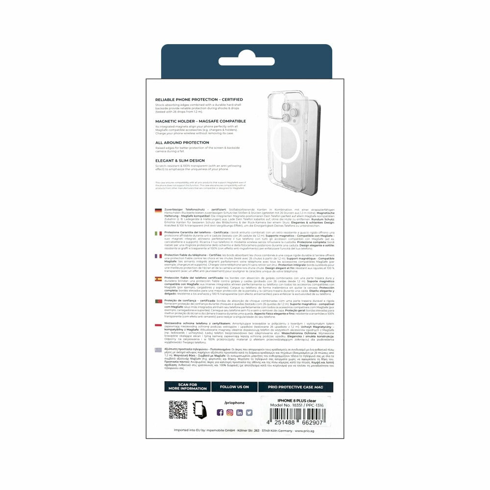 prio Protective Case MAG for iPhone 8 Plus clear