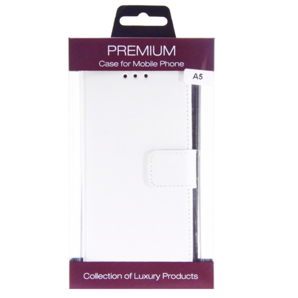 Book Case Handyhülle für Galaxy A5 Weiß Leder 4250710560844