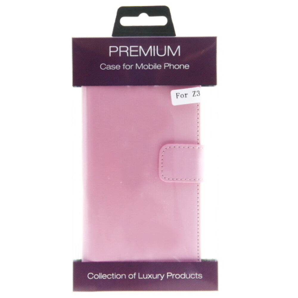 Book Case Handyhülle für Sony Xperia Z3 Rosa Lederhülle Schutz Case