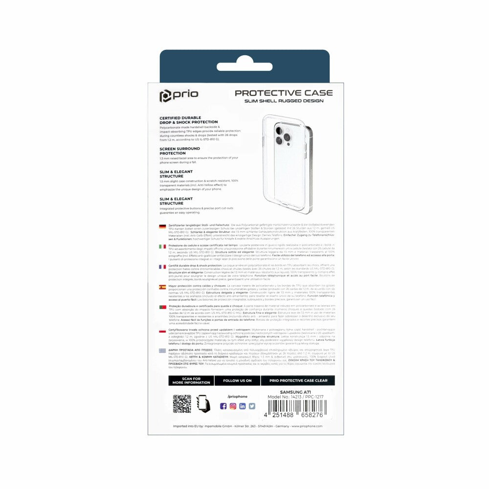 prio Schutzhülle / Case für Samsung Galaxy A71 klar