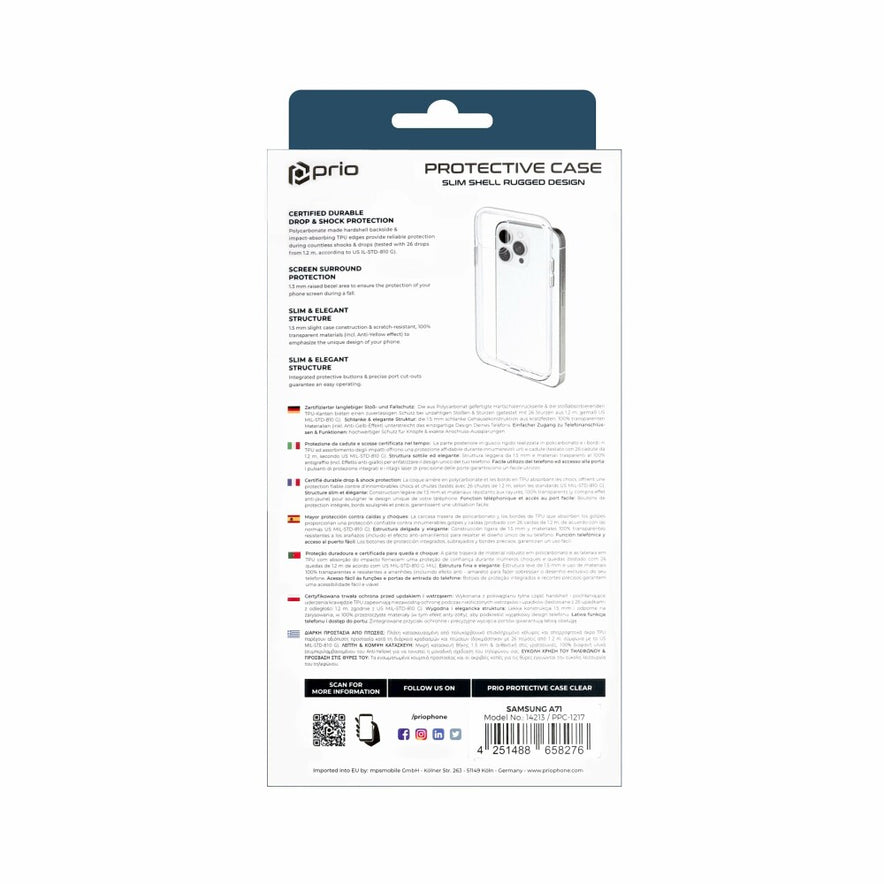 prio Schutzhülle / Case für Samsung Galaxy A71 klar