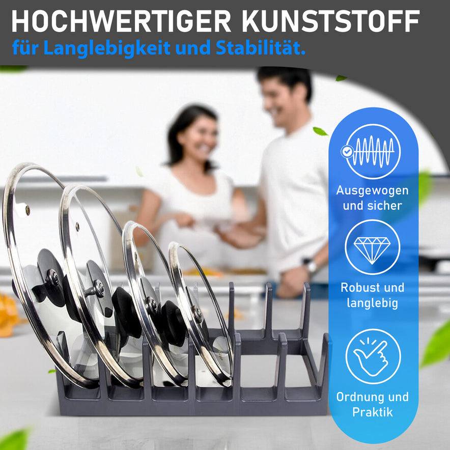 Topfdeckel-Organizer / Topfdeckelhalter / Pfannenhalter mit 6 Fächern – Aufbewahrung für die Schublade