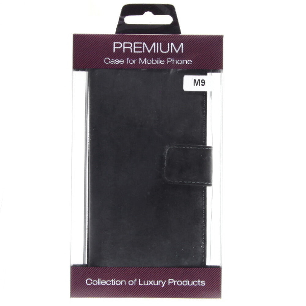 Leder Handyhülle für HTC M9 Schwarz Hülle Tasche Schutz 4250710561445