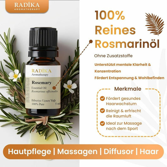 Rosmarinöl, ätherisches Öl, 100% Rein, BIO, natürlich, 10 ml