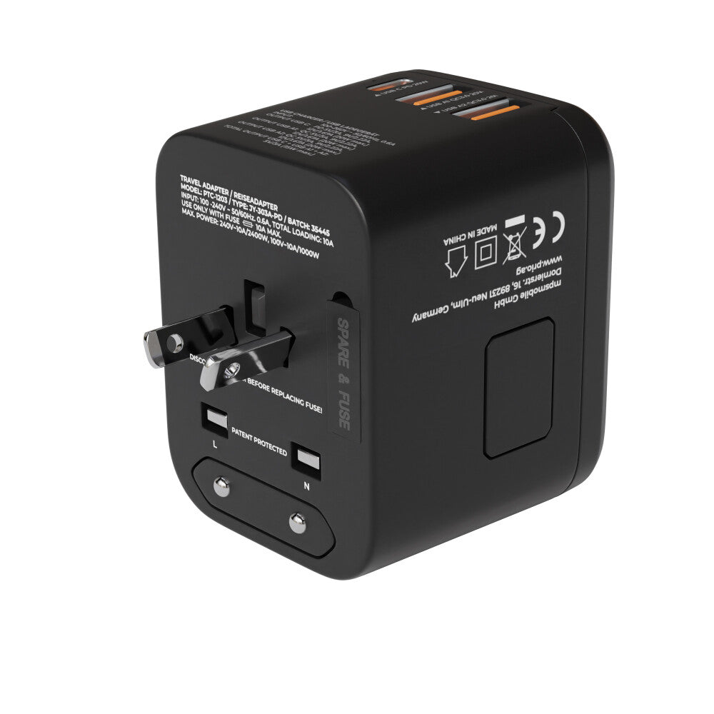 prio Universal-Reiseadapter 20W schwarz