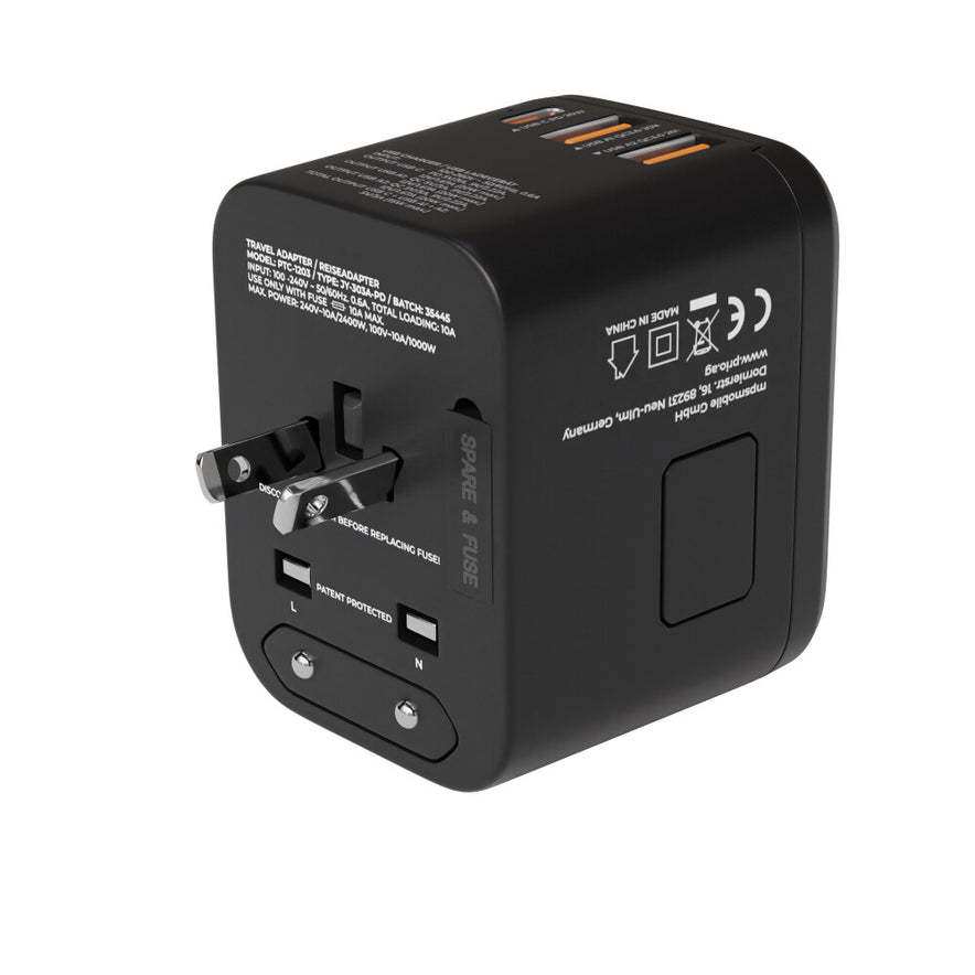 prio Universal-Reiseadapter 20W schwarz