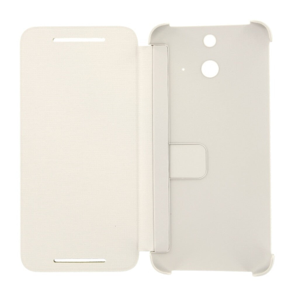 Original Flip Cover Handyhülle für HTC One E8 Weiß Schutz HCV980
