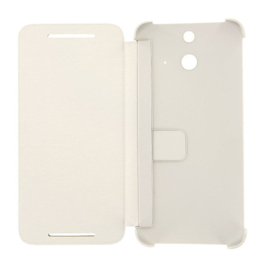 Original Flip Cover Handyhülle für HTC One E8 Weiß Schutz HCV980