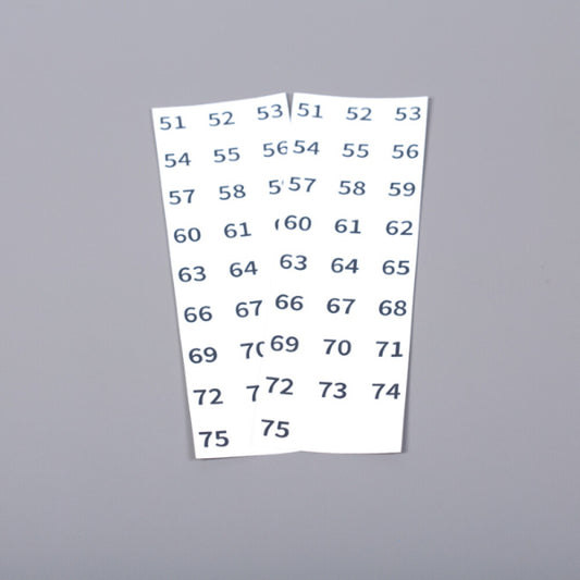 Sticker numbers for ESD plastic tray 2x 51-75