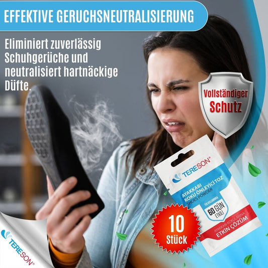 Fussdeodorant, Fußpuder, 60 Tage Effekt, 10 Stück in einer Packung