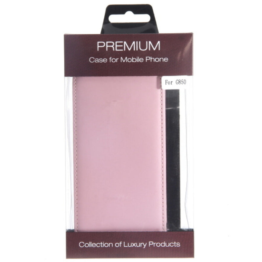 Slim Leder Flip Hülle für Samsung G850 Galaxy Alpha Pink 4250710555598