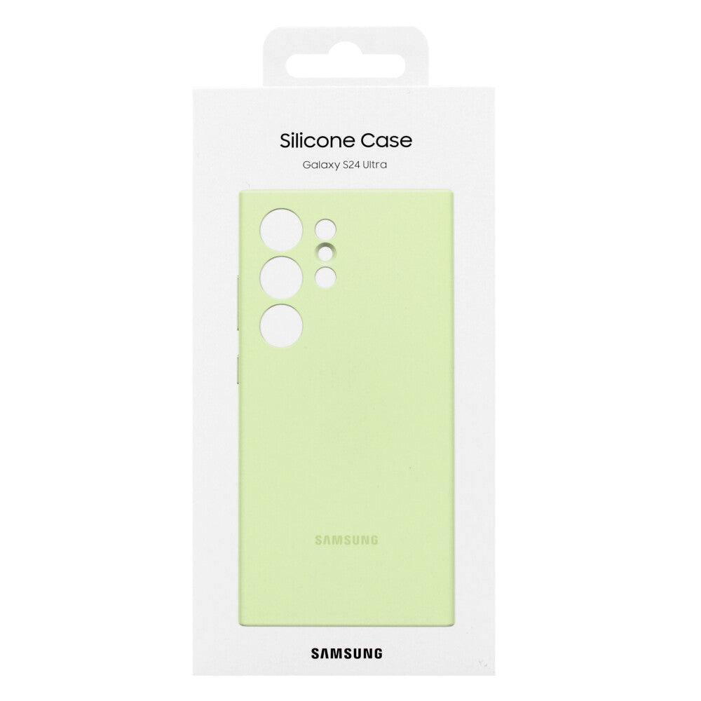 Original Silikonhülle für Samsung Galaxy S24 Ultra hellgrün EF-PS928TGEGWW