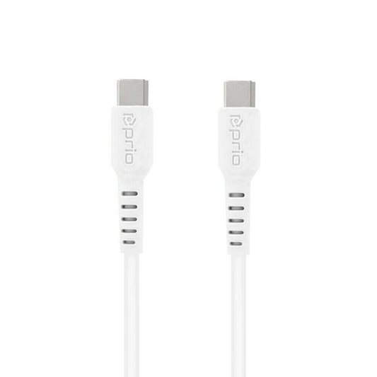 prio High-Speed Charge & Sync USB C auf USB C Kabel 5A 0,6m weiß