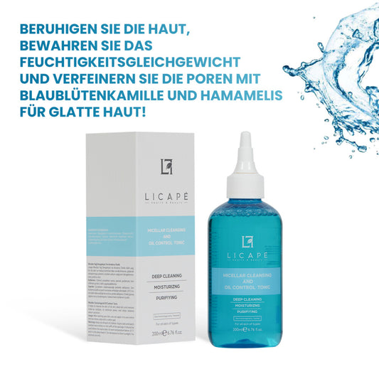 Licape | Toner Gesicht | 200 ml | Gesichtswasser für porentiefe Reinigung